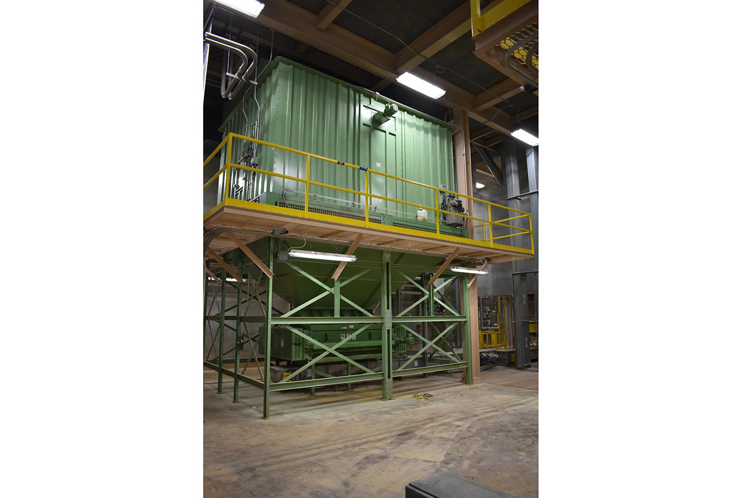 Large industrial equipment in a factory setting