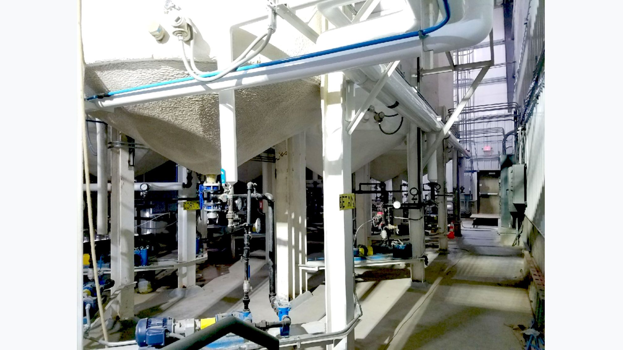 Industrial machinery with pipes and valves