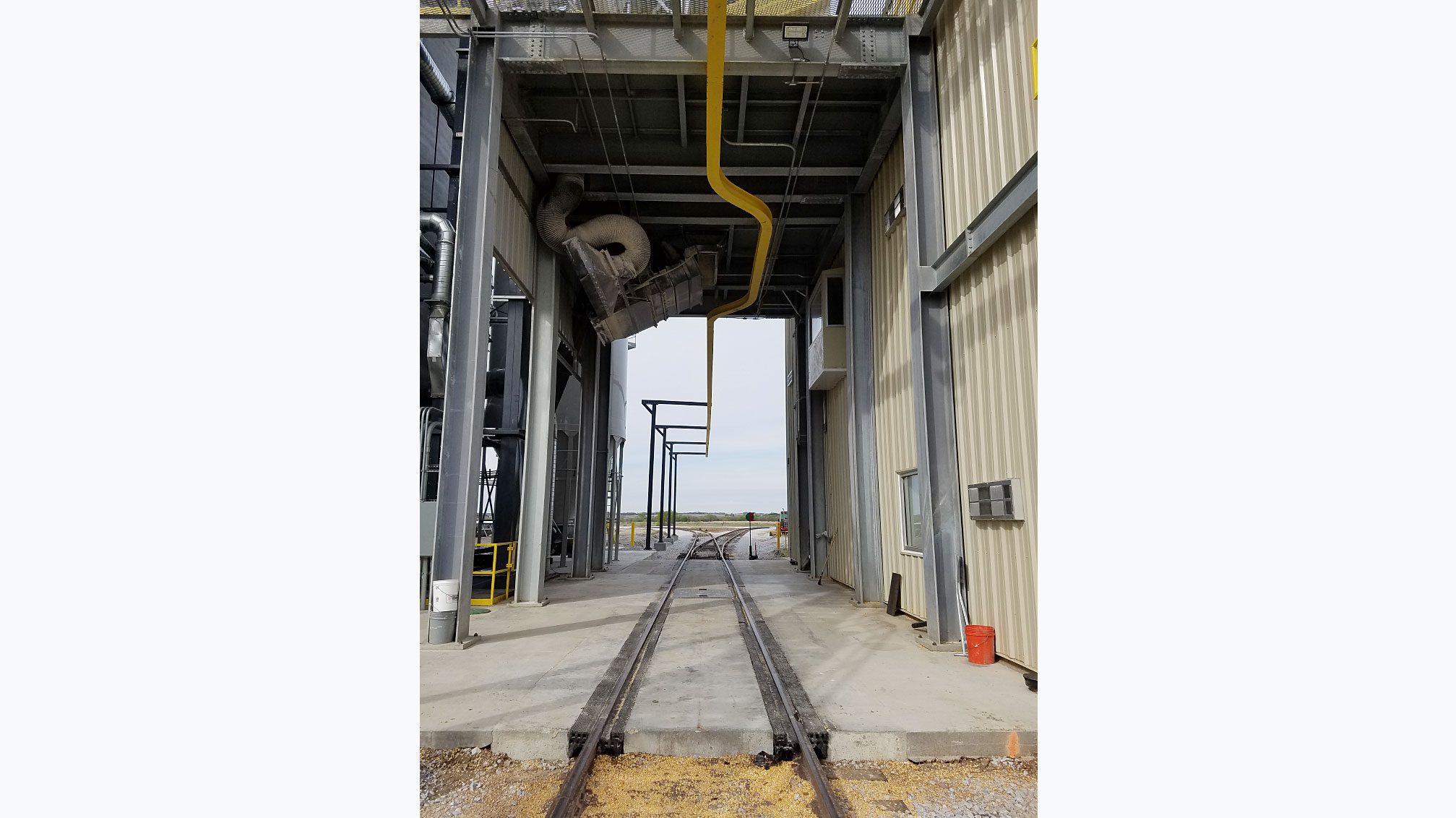 Industrial facility with railway tracks